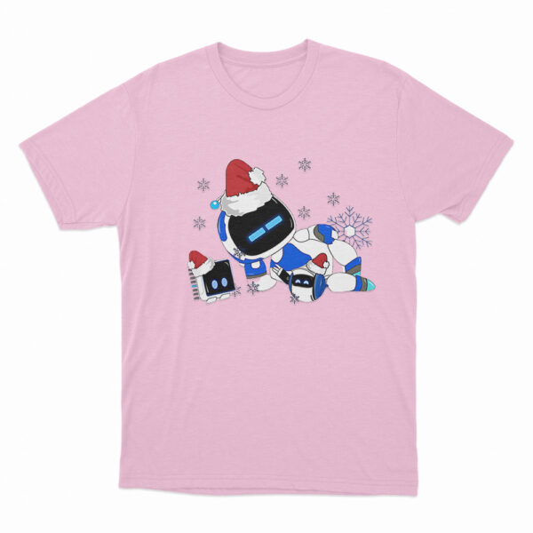 Astro Bot Wearing Santa Hats T Shirt Pink 3xl