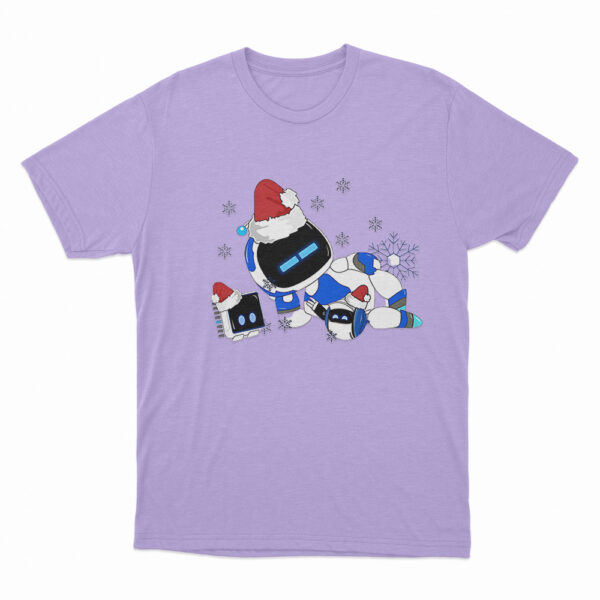 Astro Bot Wearing Santa Hats T Shirt Purple 3xl