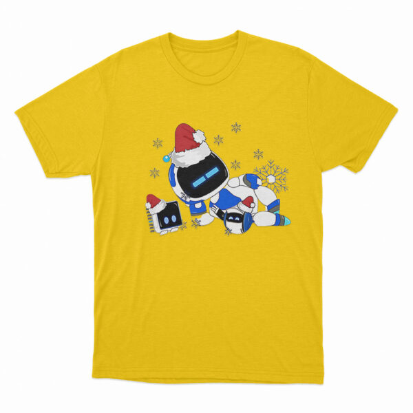 Astro Bot Wearing Santa Hats T Shirt Yellow 3xl