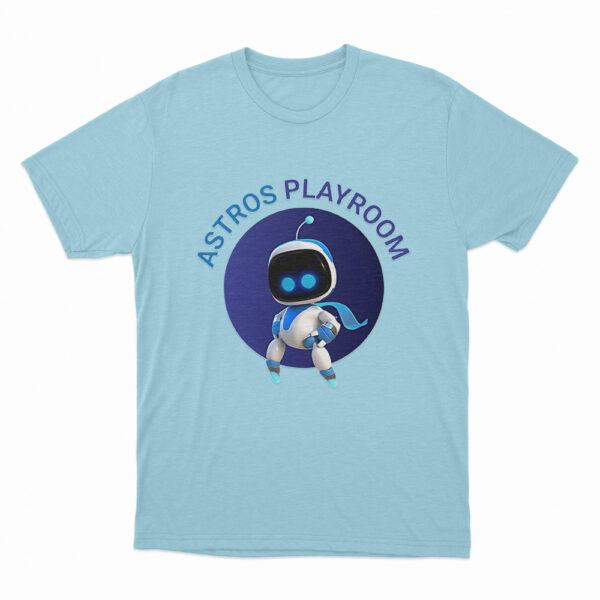 Astro Bot With Astro Playroom T Shirt Sky Blue 3xl