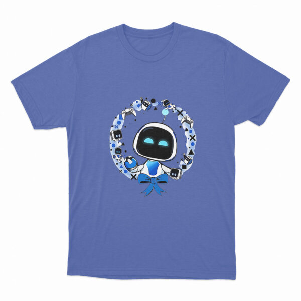 Astro Bot With Gaming Accessories T Shirt Blue 3xl