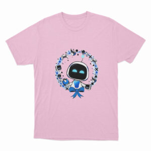 Astro Bot With Gaming Accessories T Shirt Pink 3xl