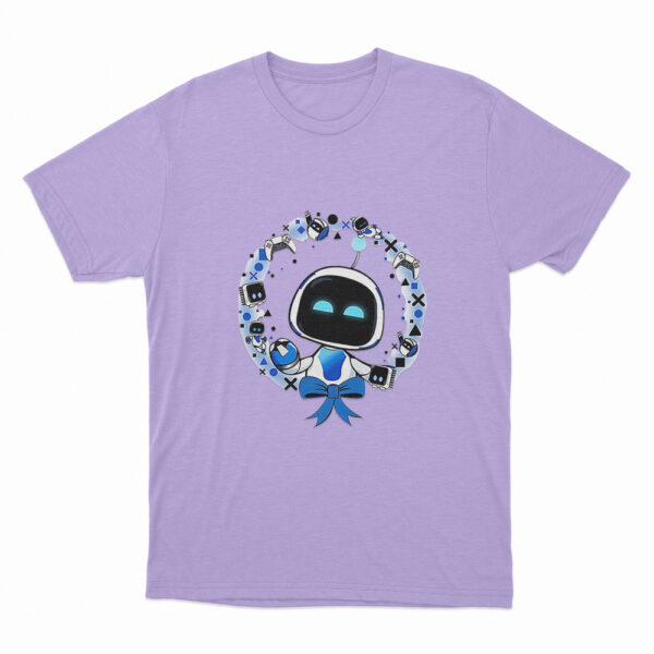 Astro Bot With Gaming Accessories T Shirt Purple 3xl