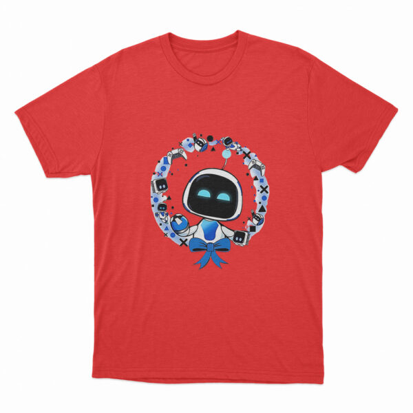 Astro Bot With Gaming Accessories T Shirt Red 3xl