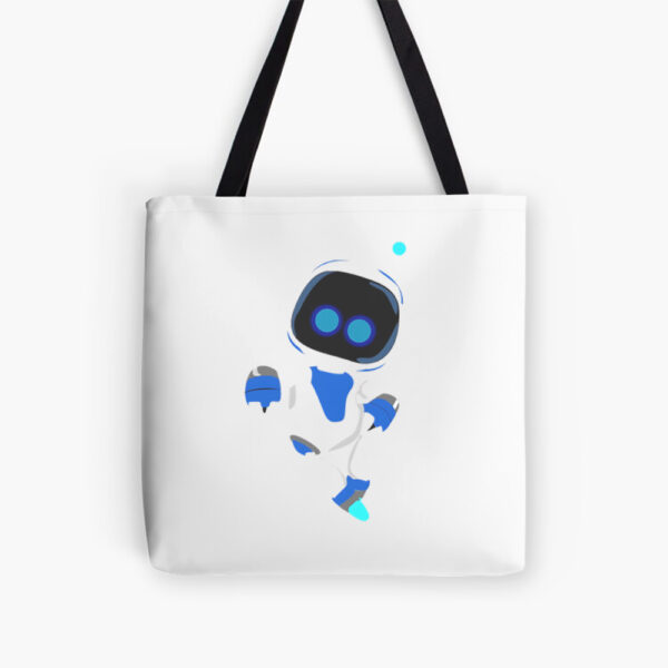 Cute Blue And White Robot Tote Bag