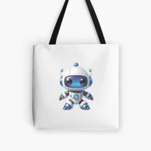 Cute Cartoon Robot Illustration Tote Bag